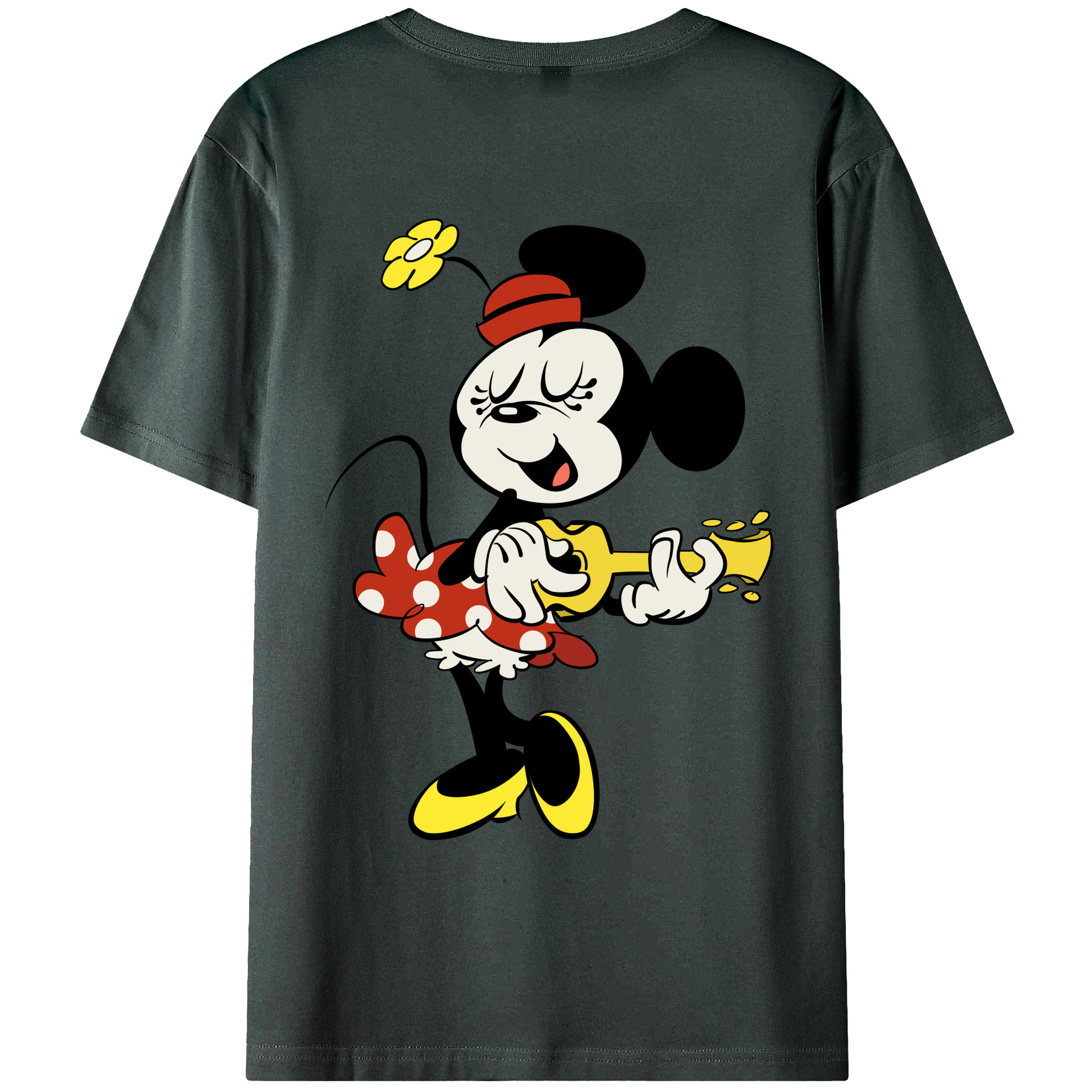ミッキーマウス Mickey Mouse 綿100％ メンズ半袖Tシャツ（バックプリント） 通気性